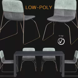 Ditte Dinning Chair Leolux 3d model Low-poly  3D model
