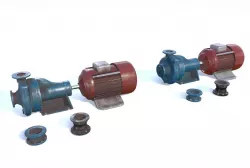 Electric motor pump PBR Low-poly  3D model