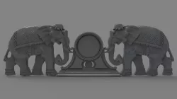 Elephant picture frame 3d stl models for artcam and aspire 3D model