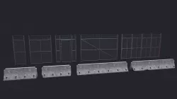 Fence Low-poly  3D model