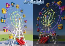 Ferris wheel day and night 3D model