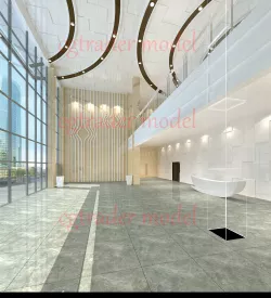Front Desk of Office Lobby Low-poly  3D model
