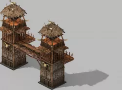 Game Desert - Architecture - Wall Gate 01 3D model