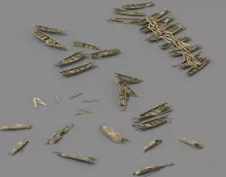 Game Exploring the Mountains - Broken - Wooden Boat 01 3D model