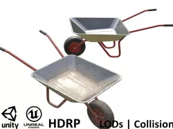 Game-ready Wheelbarrow - Unity - HDRP - UE4 3D Model Collection