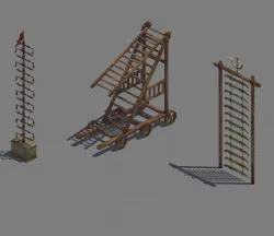 Game Siege weapons - knife ladder - ladder truck 3D model
