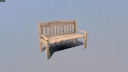 Garden Bench Low-poly  3D model