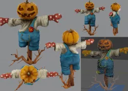 garden scarecrow 3D model