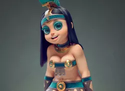 Gladiator cartoon Anime Girl Low-poly  3D model