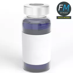 Glass ampoule with aluminium cap 3D model