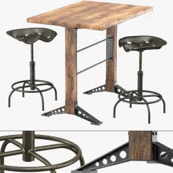 Horeca bar table stool 3D model