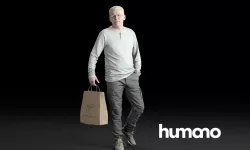 Humano Casual Man Walking with shopping bag 0217 3D model
