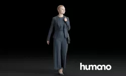 Humano Elegant Woman Walking  with a bag 0311 3D model