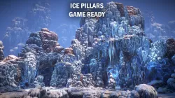 Ice pillars Low-poly  3D model