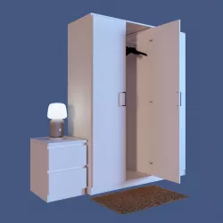 IKEA bedroom accessories 3D model