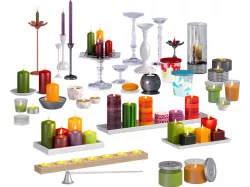 L3DV04G01 - candles and candlesticks set 3D model