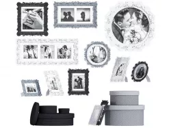 L3DV05G05 - vintage photo frames and posters set 3D model