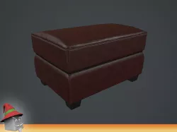 Leather Ottoman Chair Real-time PBR VR Low-poly  3D model