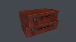Leather Suitcase - Leather Briefcase - Leather Luggage  Low-poly  3D model