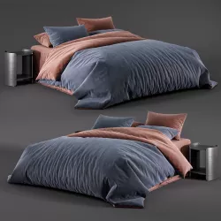 Luxury Solid Dark Blue and Plain Chocolate linens  3D model
