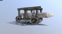 Medieval Battering Ram Low-poly  3D model