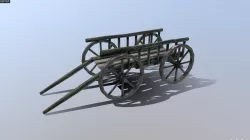 Medieval Cart Low-poly  3D model