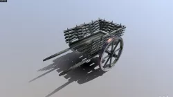 Medieval Wattle Cart Low-poly  3D model