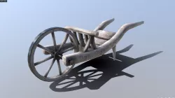 Medieval Wheelbarrow Low-poly  3D model
