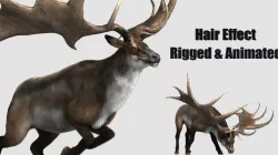 megaloceros elk deer moose Low-poly  3D model