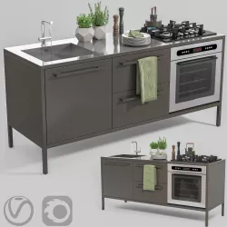Metal Mini Kitchen 3D model