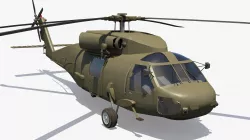 Military Helicopter - Black Hawk  Low-poly  3D model