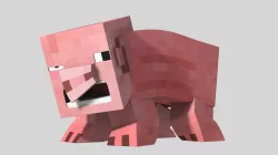 Minecraft pig animal character 3D model