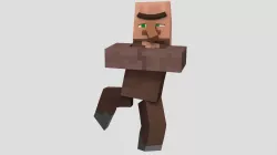 Minecraft villager character rigged 3D model