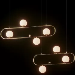 Modern Style 4 Light Linear - Big and Medium 3D model