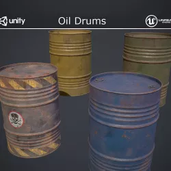 Oil Drums Low-poly  3D model