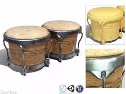 PBR Bongo Low Poly Low-poly  3D model