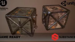 PBR Retro Sci-Fi Cargo Crate Low-poly  3D model