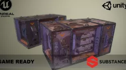 PBR Retro Sci-Fi Heavy Cargo Container Low-poly  3D model