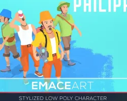 PHILIPP  Stylized modular low poly character Low-poly  3D model