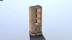 Pine Corner Cabinet Low-poly  3D model