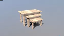 Pine Table Nest Low-poly  3D model
