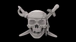 Pirate skull 3d stl models for artcam and aspire 3D model