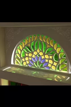 Qamaria stained glasses windows Low-poly  3D model