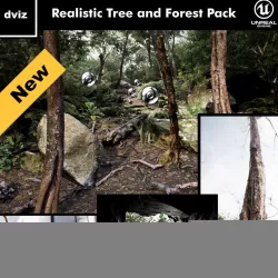Realistic Tree and Forest Pack 02 Low-poly  3D model