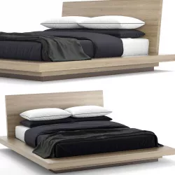 RH Modern White Hall Platform bed 3D model