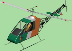 Robin ultralight helicopter 3D model