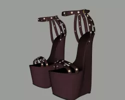 Sandal Woman High Heels Low-poly  3D model