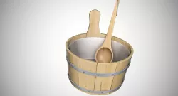 Sauna Bucket Low-poly  3D model