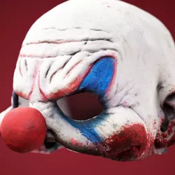 Scary Bloody Horror Clown Mask Low-poly  3D model