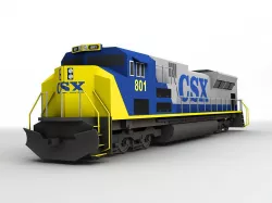 SD70 ACe Locomotive Train CSX Low-poly  3D model